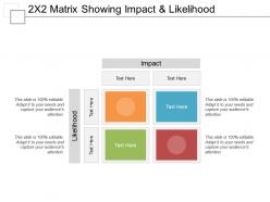2x2 matrix showing impact and likelihood