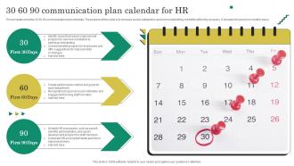 30 60 90 Communication Plan Calendar For Hr