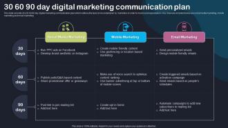 30 60 90 Day Digital Marketing Communication Plan