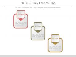 30 60 90 Day Launch Plan Ppt Slides