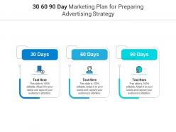 30 60 90 Day Marketing Plan For Preparing Advertising Strategy Infographic Template
