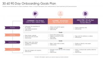 30 60 90 Day Onboarding Goals Plan