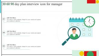 30 60 90 Day Plan Interview Icon For Manager