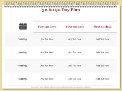 30 60 90 day plan l1889 ppt powerpoint presentation layouts summary