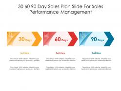 30 60 90 day sales plan slide for sales performance management infographic template