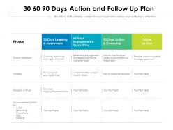 30 60 90 Days Action And Follow Up Plan