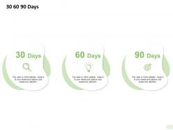 30 60 90 days audiences attention applications ppt powerpoint presentation model