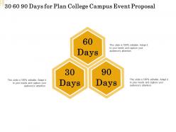 30 60 90 days for plan college campus event proposal ppt powerpoint presentation gallery