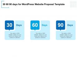 30 60 90 days for wordpress website proposal template ppt powerpoint visual aids icon