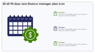 30 60 90 Days New Finance Manager Plan Icon