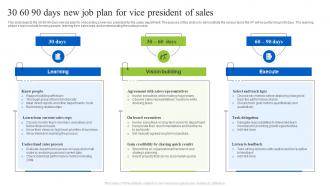 30 60 90 Days New Job Plan For Vice President Of Sales