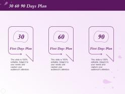 30 60 90 days plan attention n128 ppt powerpoint presentation format