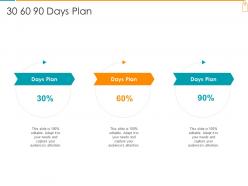 30 60 90 days plan branded investor ppt brochure