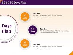 30 60 90 days plan capture audiences attention ppt powerpoint presentation influencers