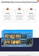 30 60 90 Days Plan Commercial Real Estate Proposal One Pager Sample Example Document