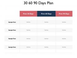 30 60 90 days plan compare f672 ppt powerpoint presentation outline templates