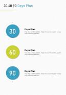 30 60 90 Days Plan Digital Content Marketing Proposal One Pager Sample Example Document