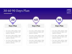 30 60 90 days plan empowered customer engagement ppt slides visual aids
