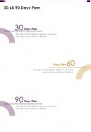 30 60 90 Days Plan Entertainment Project Proposal One Pager Sample Example Document
