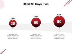30 60 90 days plan f895 ppt powerpoint presentation summary elements