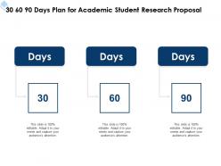 30 60 90 days plan for academic student research proposal ppt powerpoint gallery