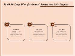 30 60 90 Days Plan For Annual Service And Sale Proposal Ppt Powerpoint Presentation Deck