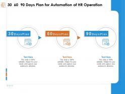 30 60 90 days plan for automation of hr operation attention ppt powerpoint presentation sample