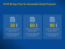 30 60 90 days plan for automobile rental proposal editable ppt powerpoint presentation example