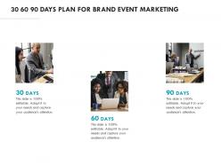 30 60 90 Days Plan For Brand Event Marketing Ppt Powerpoint Presentation Outline Icons
