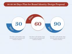 30 60 90 days plan for brand identity design proposal ppt powerpoint portfolio picture