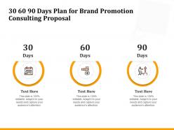 30 60 90 Days Plan For Brand Promotion Consulting Proposal Ppt Format
