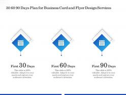 30 60 90 days plan for business card and flyer design services ppt outline