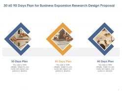 30 60 90 days plan for business expansion research design proposal ppt clipart
