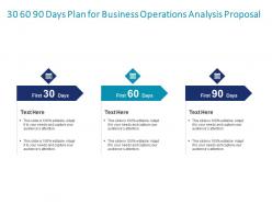 30 60 90 days plan for business operations analysis proposal ppt powerpoint visuals