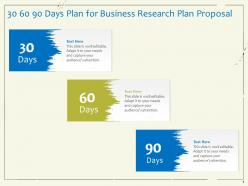 30 60 90 days plan for business research plan proposal editable ppt powerpoint presentation example