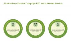 30 60 90 days plan for campaign ppc and adwords services capture ppt slide