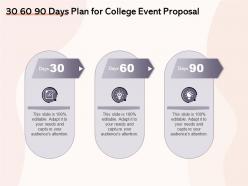 30 60 90 days plan for college event proposal ppt powerpoint presentation infographic