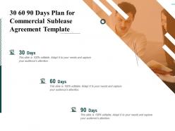 30 60 90 Days Plan For Commercial Sublease Agreement Template Ppt Slides Portrait