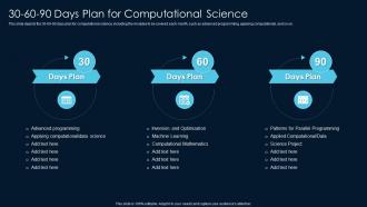 30 60 90 Days Plan For Computational Science Scientific Computing Ppt Designs