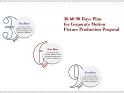 30 60 90 days plan for corporate motion picture production proposal ppt presentation files