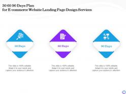 30 60 90 days plan for e commerce website landing page design services attention ppt styles summary