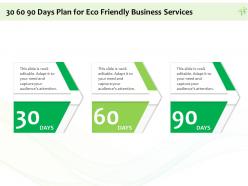 30 60 90 days plan for eco friendly business services ppt powerpoint example