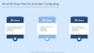 30 60 90 Days Plan For End User Computing Virtual Desktop Infrastructure Ppt Professional Graphic Images