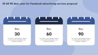 30 60 90 Days Plan For Facebook Advertising Services Proposal Ppt Powerpoint Presentation Grid