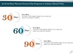 30 60 90 days plan for feature film proposal to enhance brand value ppt file example