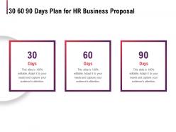 30 60 90 days plan for hr business proposal ppt powerpoint presentation layouts