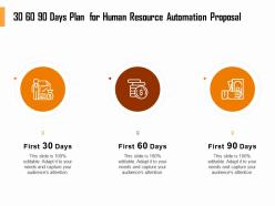30 60 90 Days Plan For Human Resource Automation Proposal Ppt File Topics