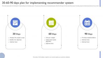 30 60 90 Days Plan For Implementing Recommender System