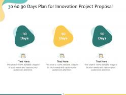 30 60 90 Days Plan For Innovation Project Proposal Ppt Powerpoint Presentation Model Graphics