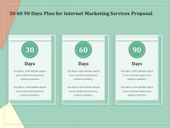 30 60 90 Days Plan For Internet Marketing Services Proposal Ppt Icon Designs